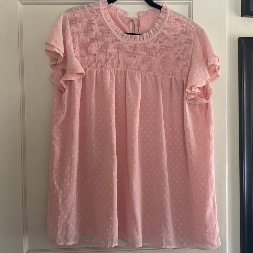 Pink tunic blouse 2X